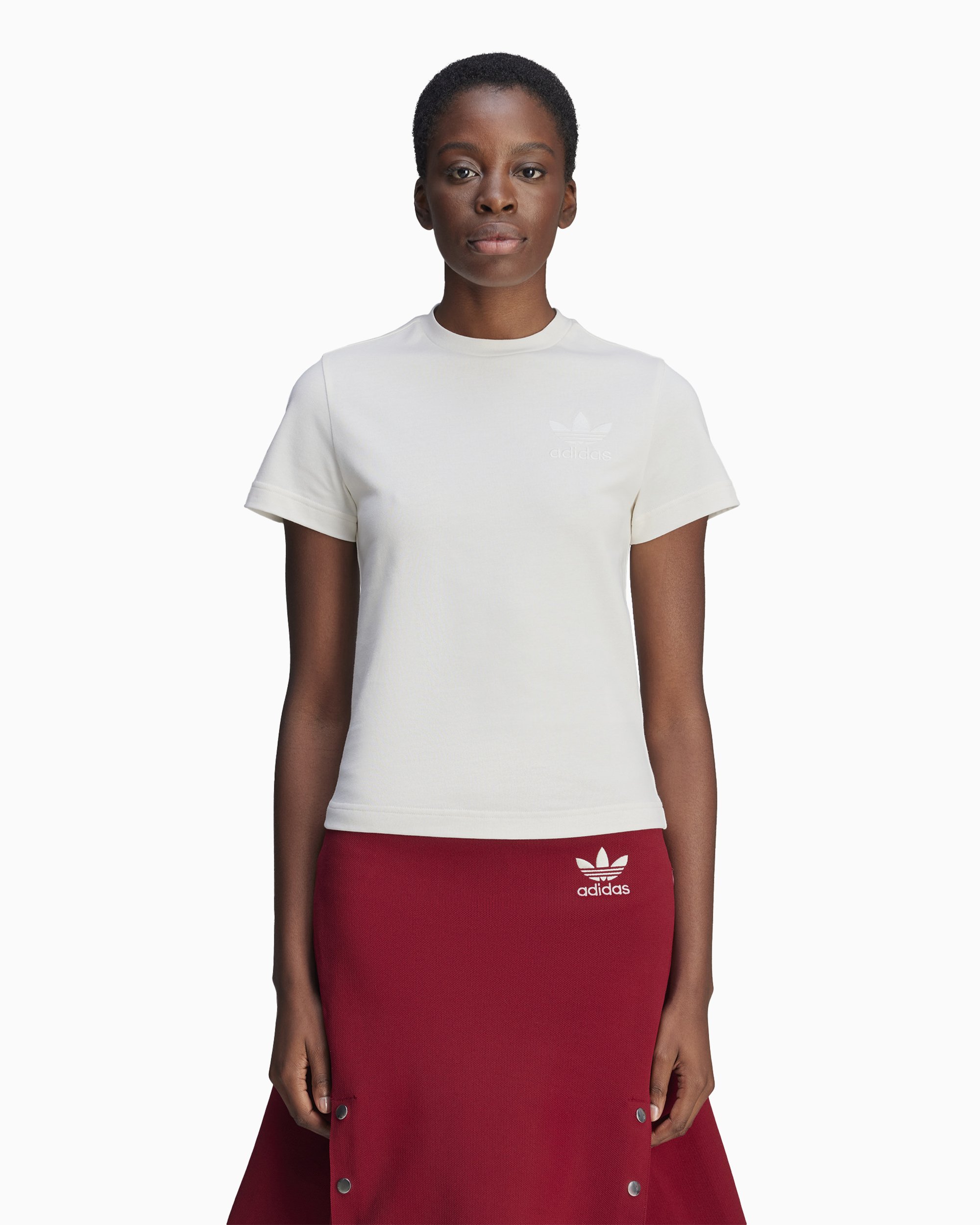 Adidas red t shirt women's outlet