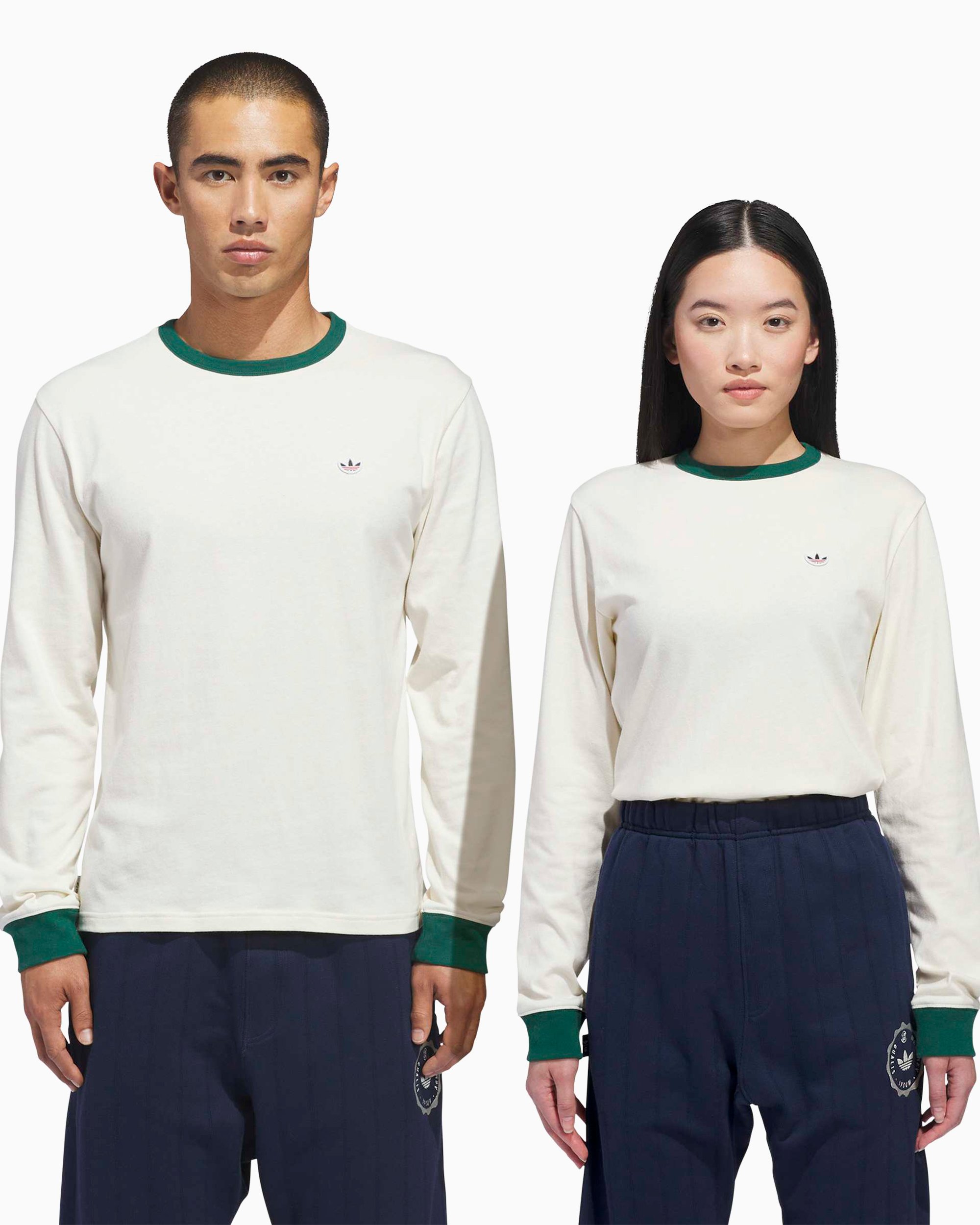 adidas Originals x CLOT Rib Logo Long-Sleeved Unisex T-Shirt White