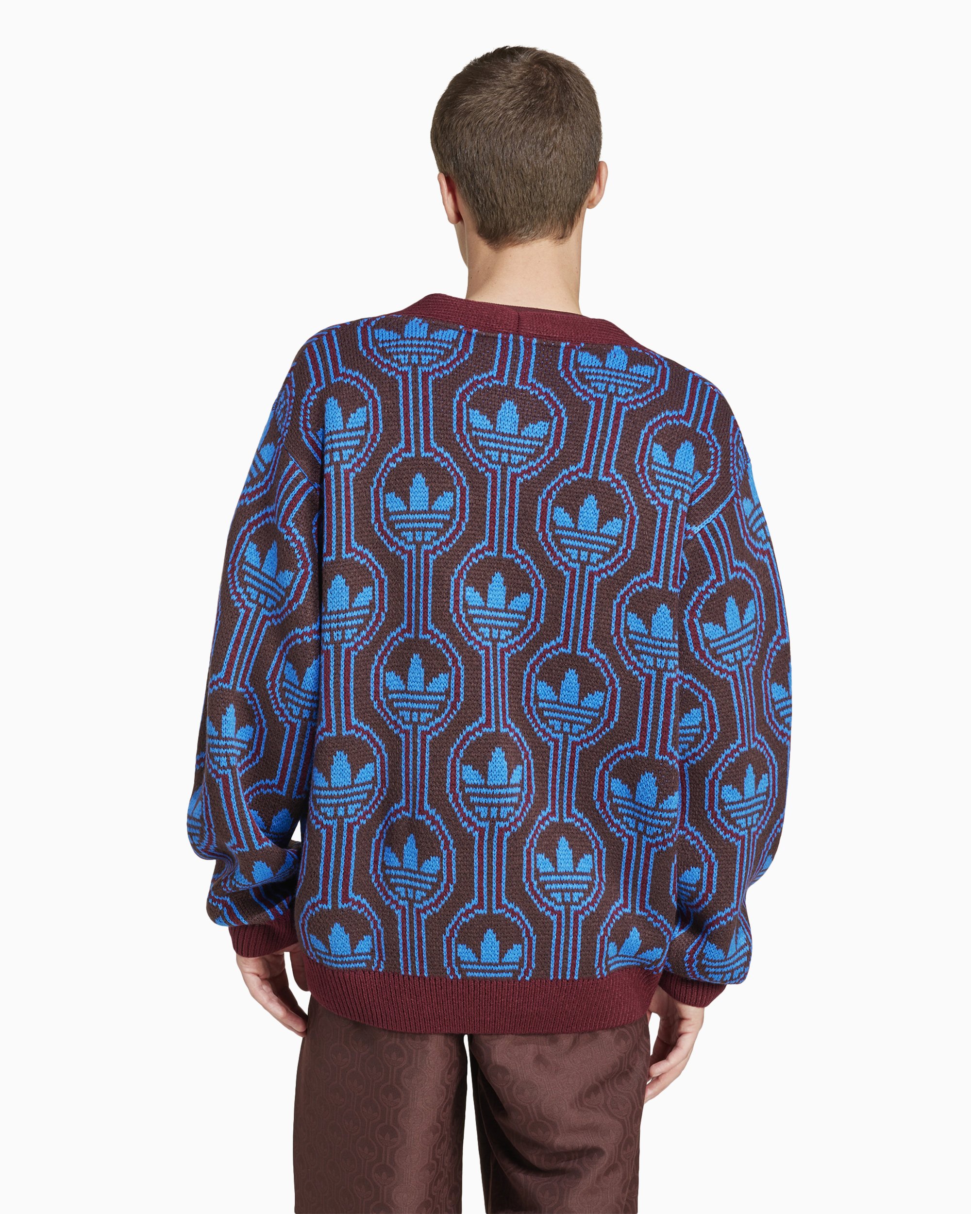 adidas Originals Men s Knit Cardigan Bordeaux JN5960 FOOTDISTRICT