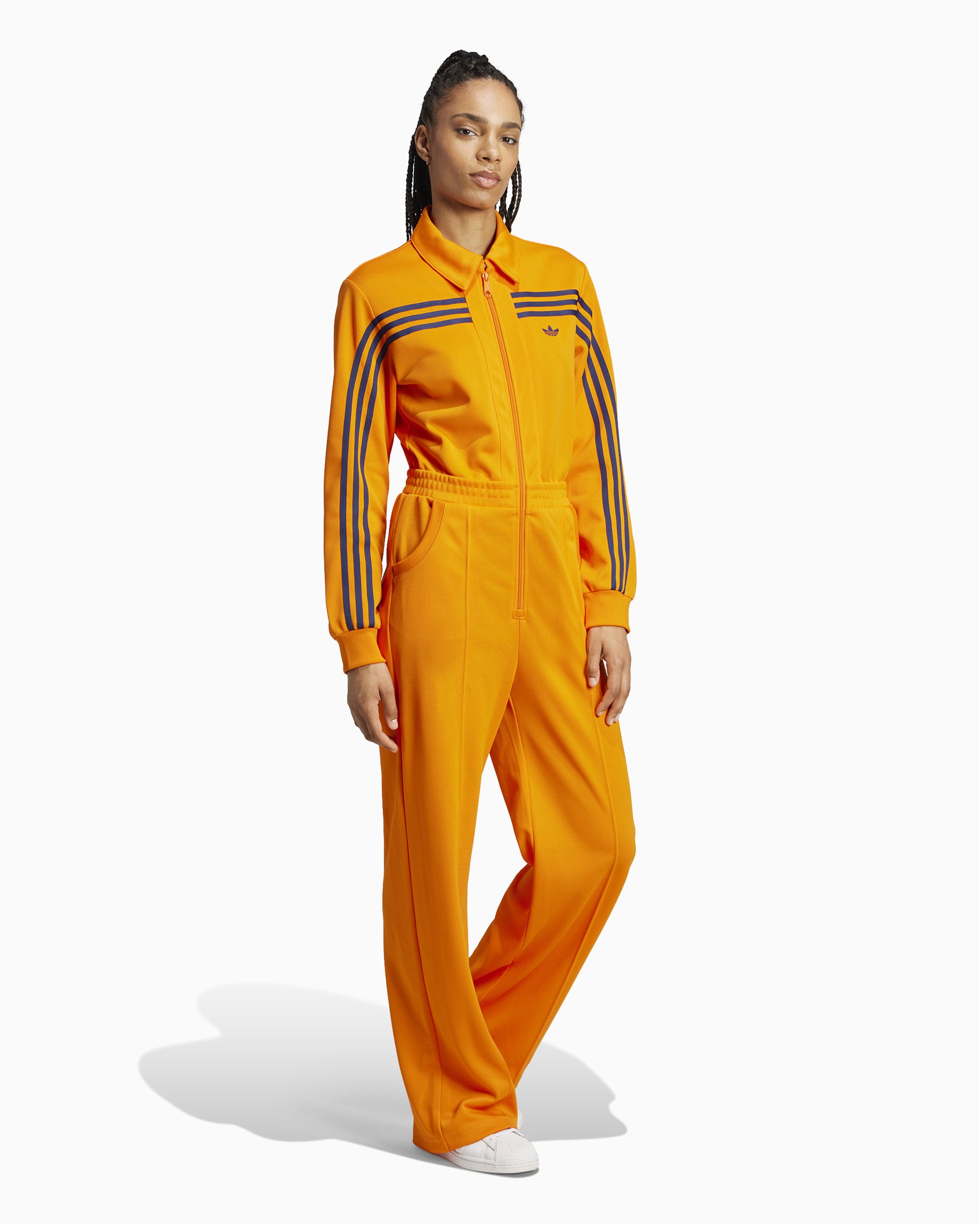 adidas Originals Women s Jumpsuit Orange JN8311 FOOTDISTRICT