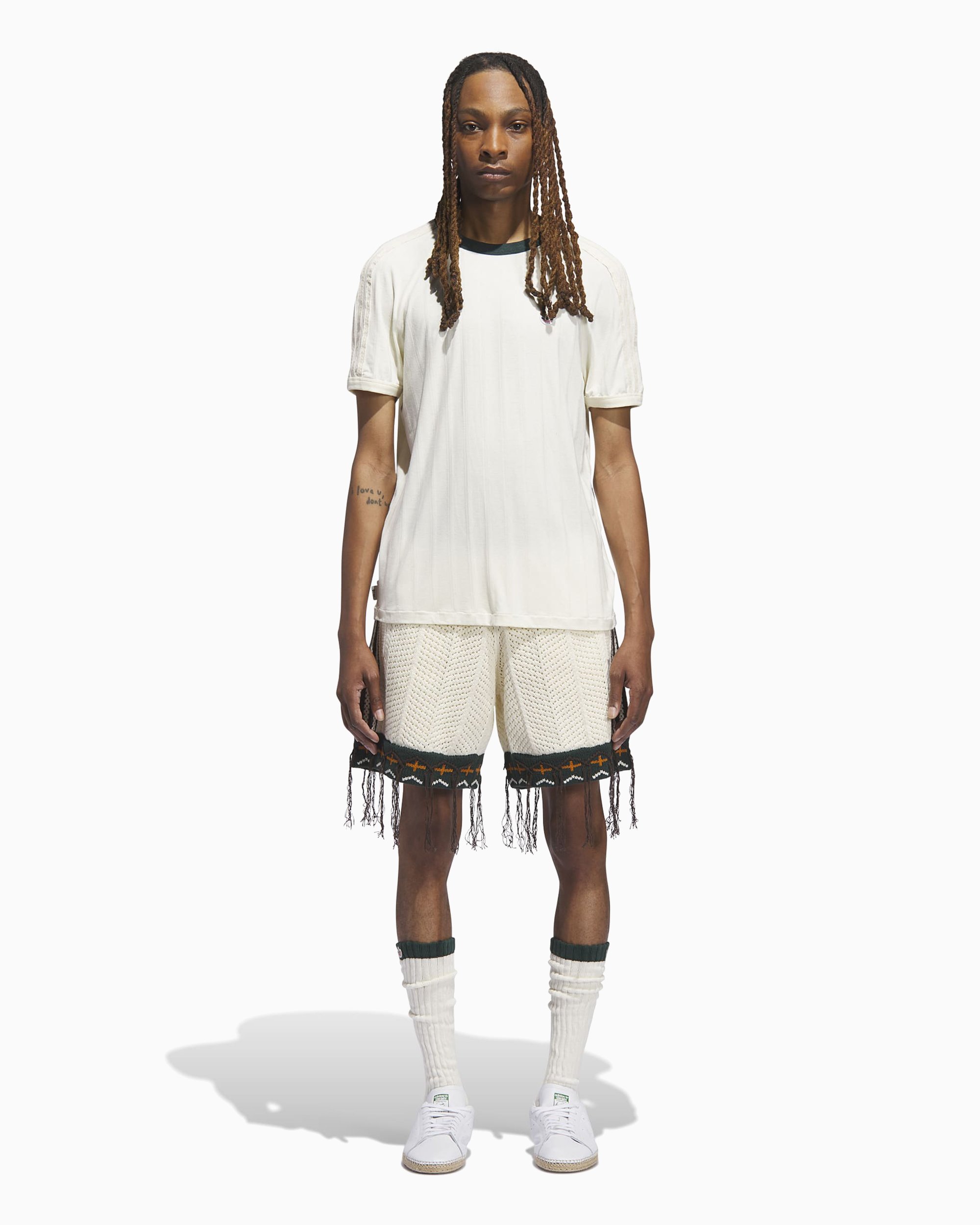 adidas Originals x CLOT Crochet Unisex Shorts Beige JX6554