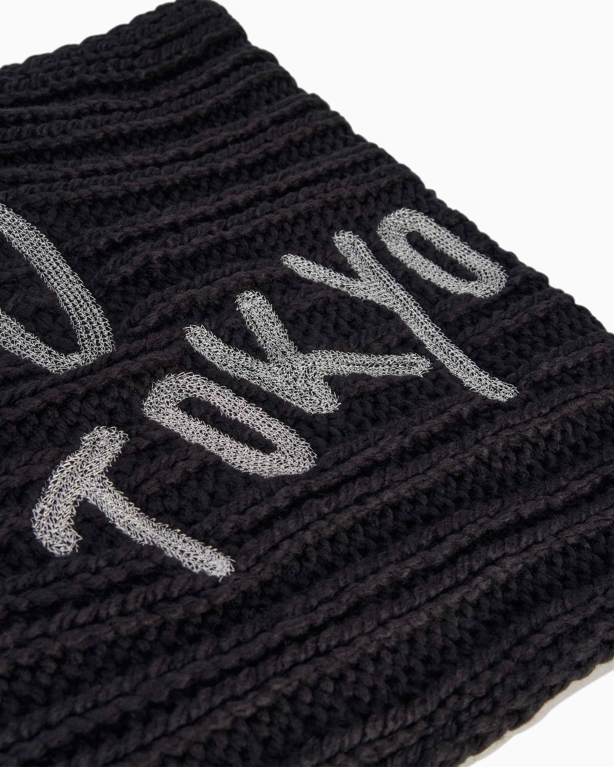 定価44000 新品未使用 Y-3 CHUNKY KNIT SCARF マフラー adidas Y-3 Chunky Knit XXL Unisex Scarf Black JX8302 | FOOTDISTRICT