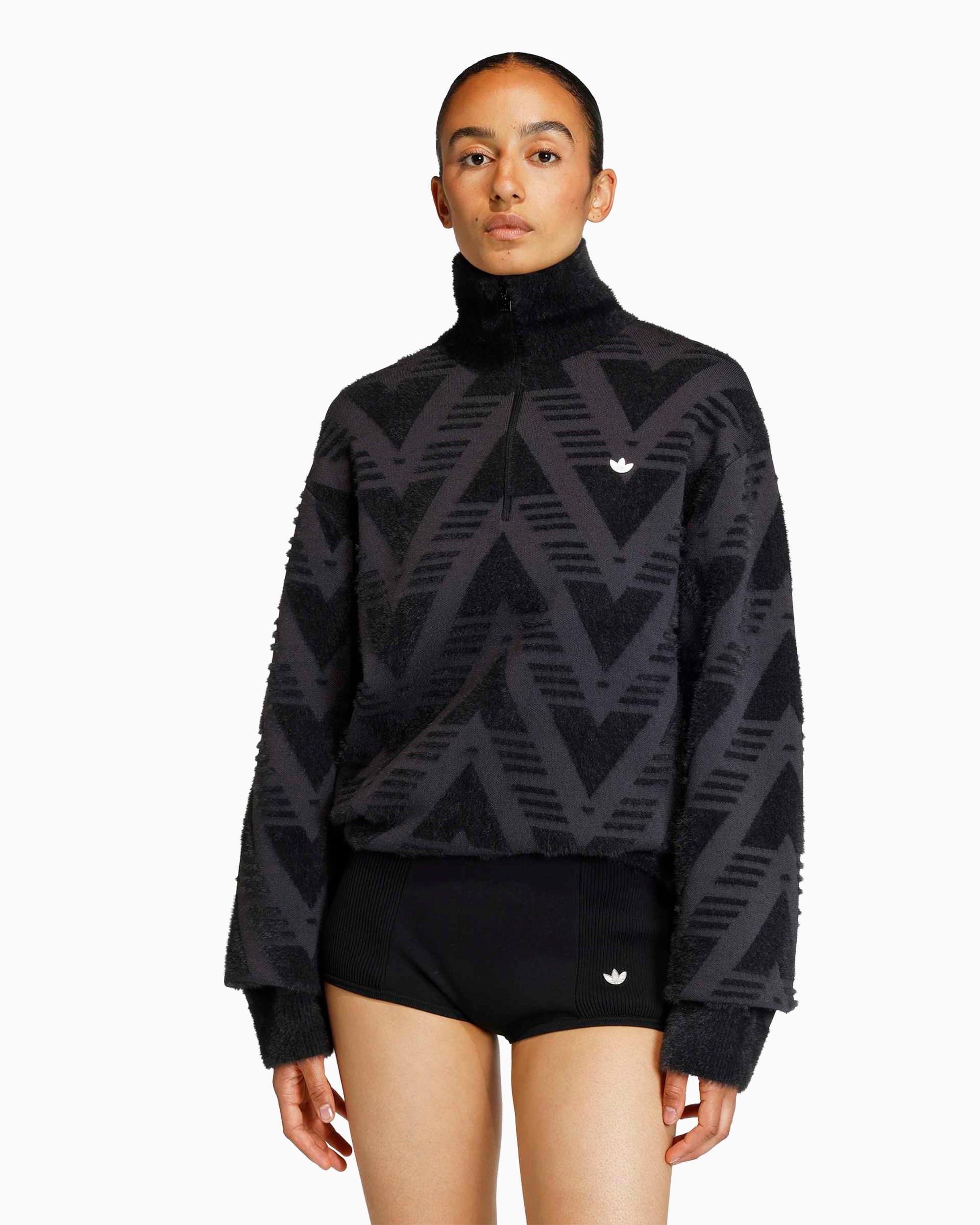 Maglione Relaxed adidas Originals Knitted Half-Zipped per donna