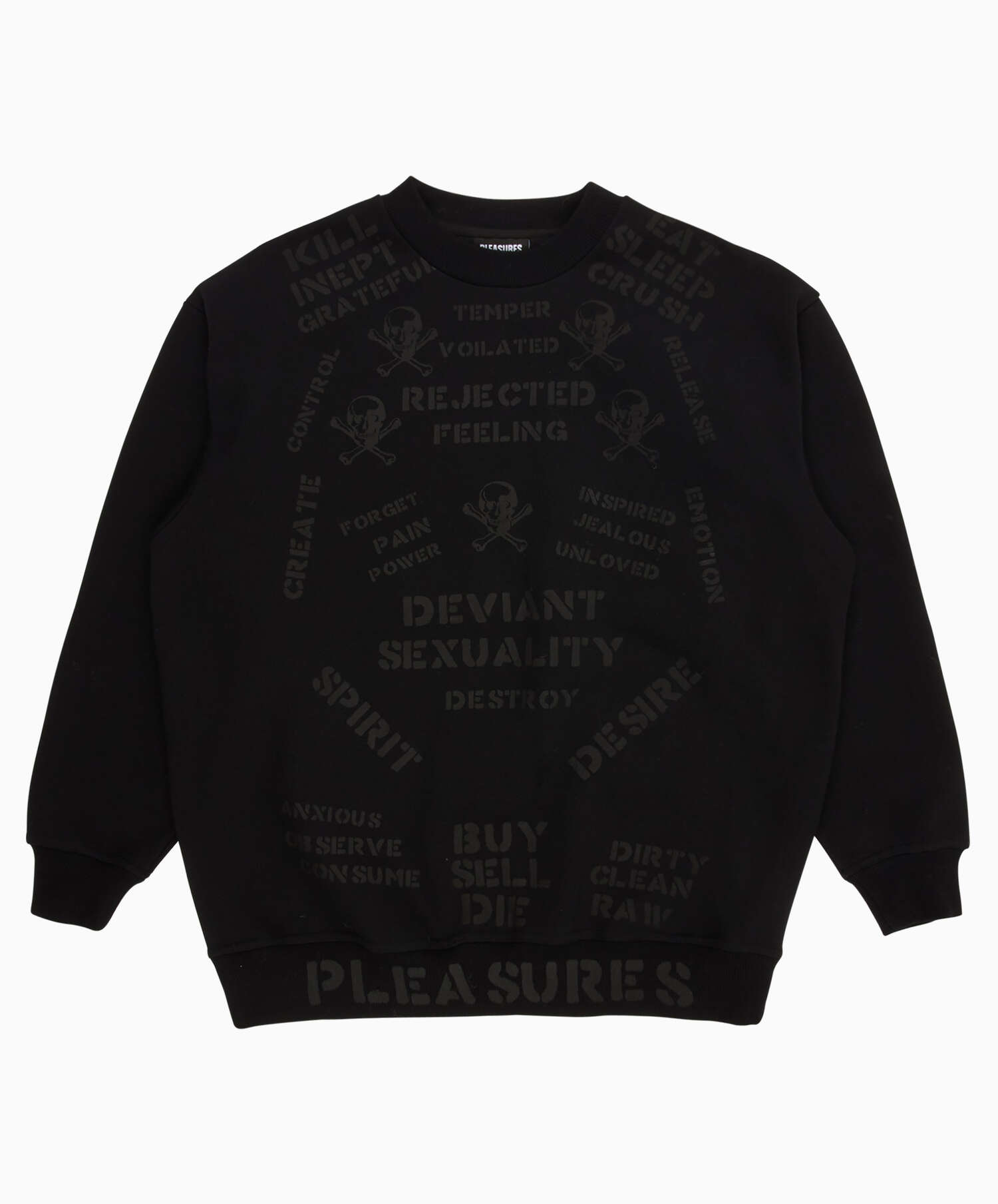Felpa Pleasures Crush Uomo Nero P20W023 BLACK Acquista su
