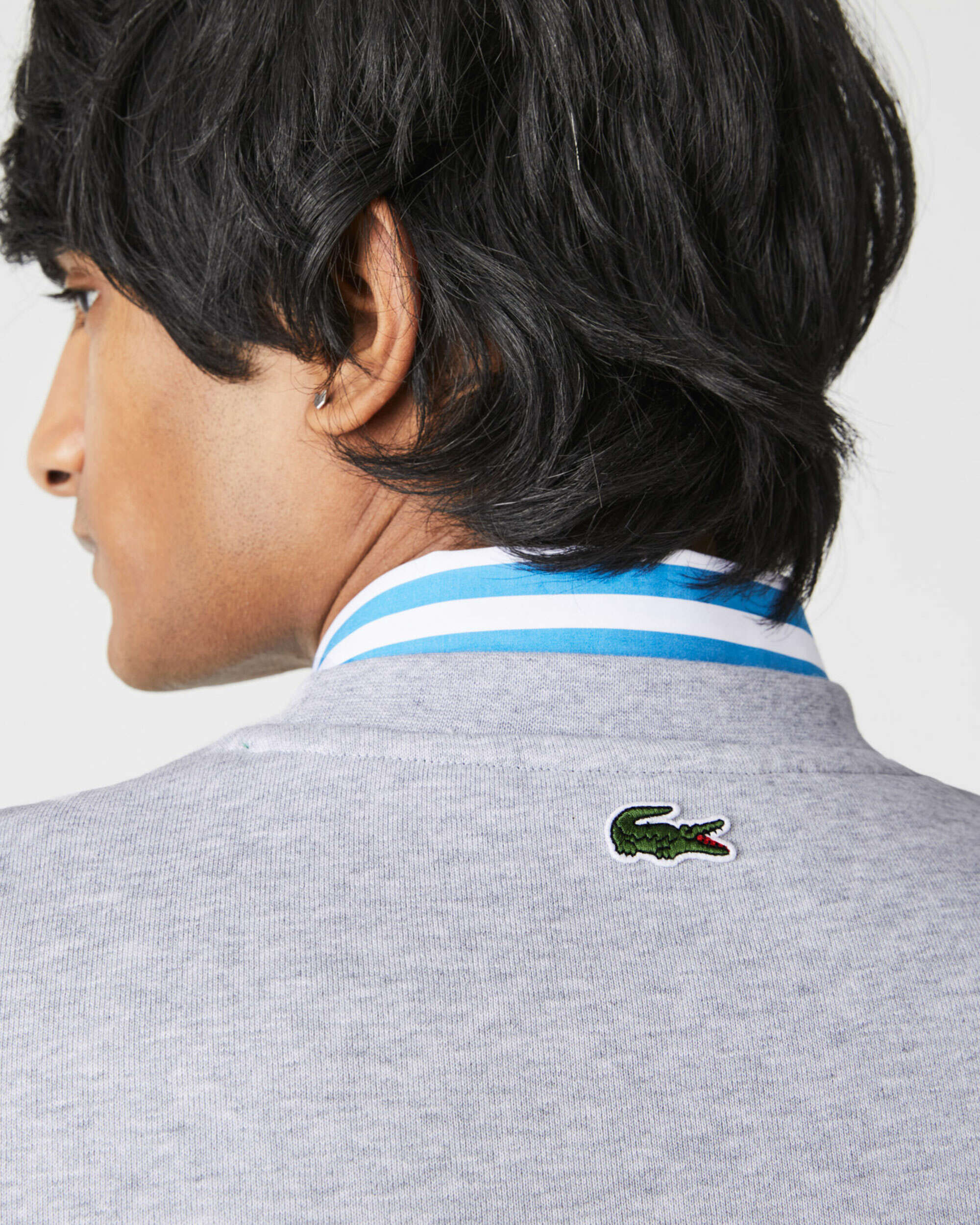 Lacoste Live Crackled Print Logo Fleece Men s Sweatshirt Gray