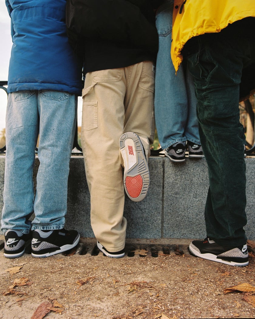 jordan 3 cement black on feet
