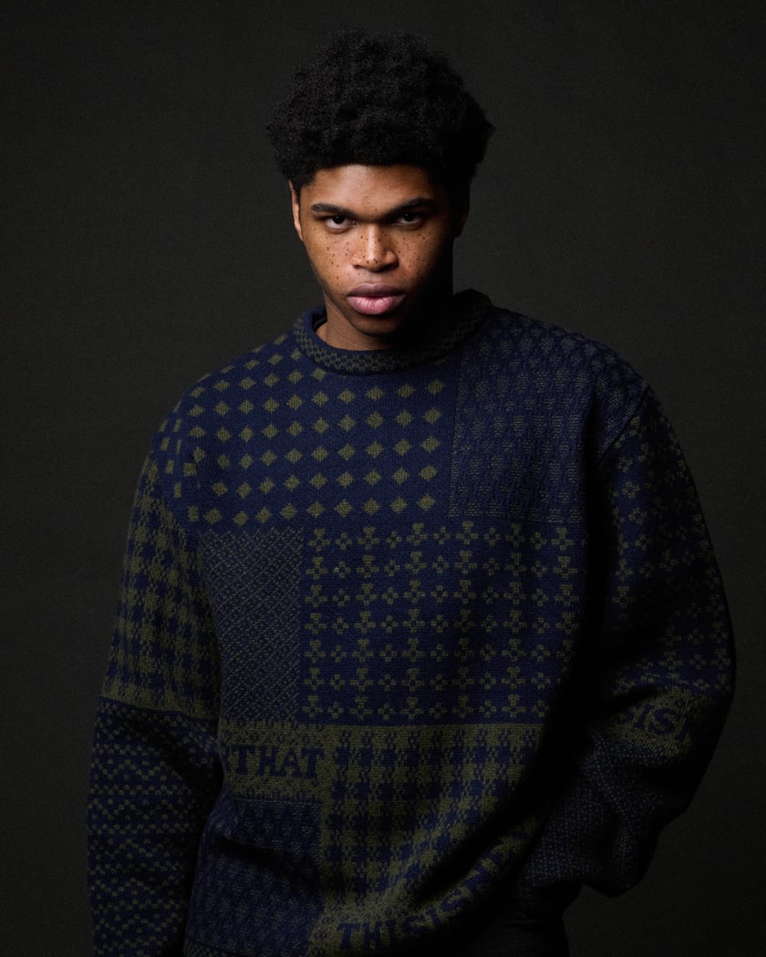 thisisneverthat® Block Men's Knit Sweater Blue TN243KKNPK06