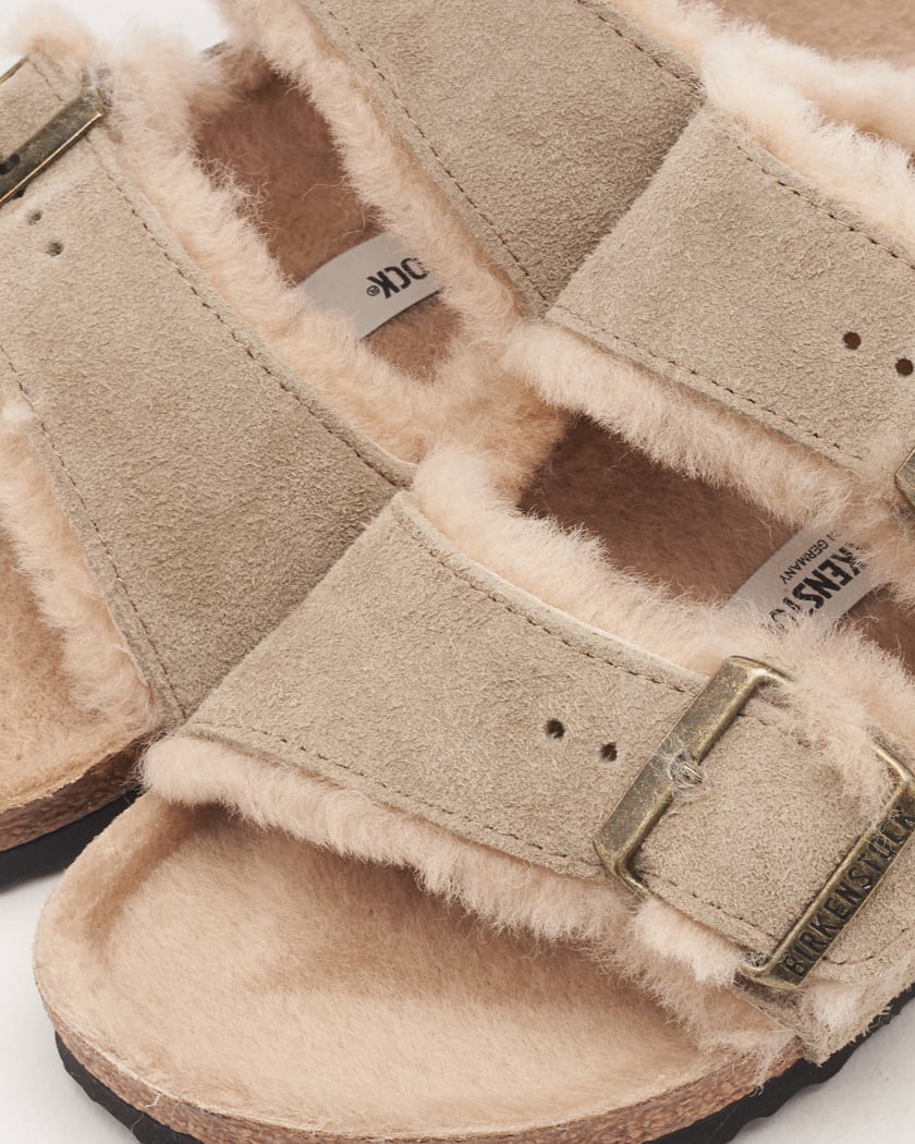 BIRKENSTOCK Arizona Shearling Suede Leather Narrow Beige 1028293 FOOTDISTRICT