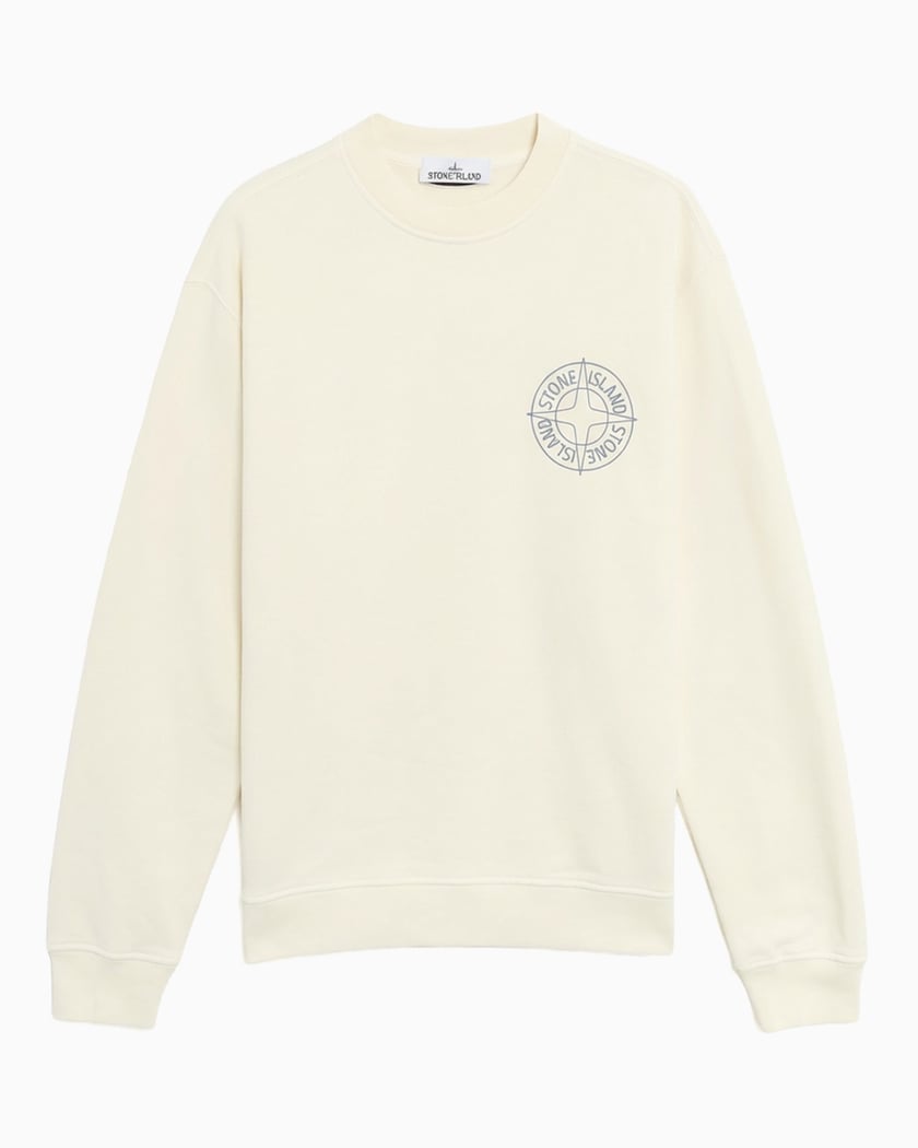 Stone Island Fleece Logo Men's Sweatshirt White L1S156100001-V0093