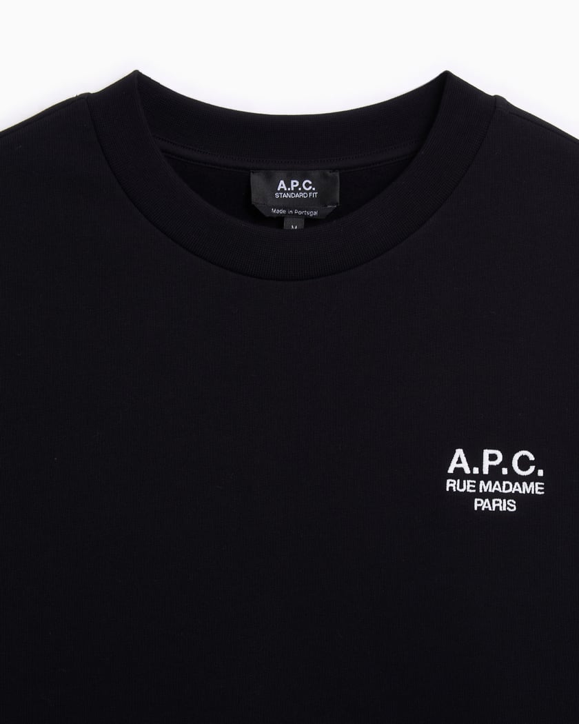 A.P.C. 黒 トレーナー RUE MADAME PARIS A.P.C. アーペーセー スウェット STANDARD RUE MADAME