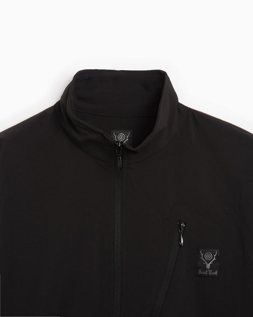 South2 West8 Men's Zipped Trail Short Sleeve Shirt Black