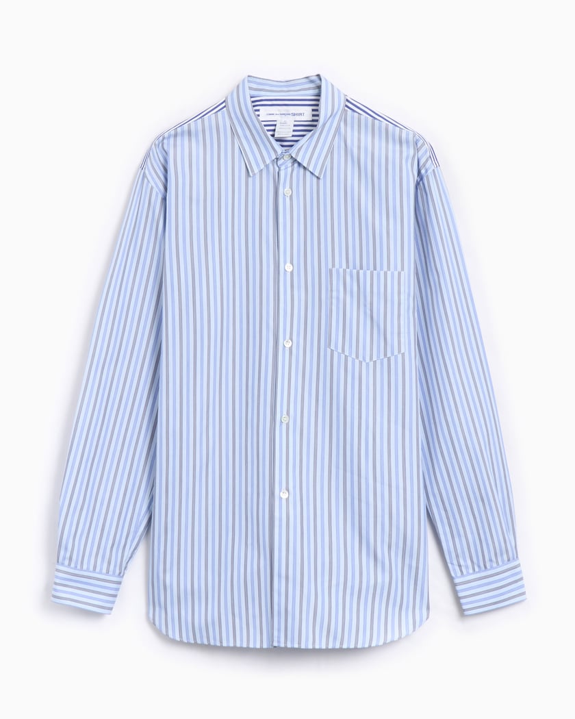 Comme Des Garçons Men's Long Sleeve Shirt Blue FZ-B115-PER