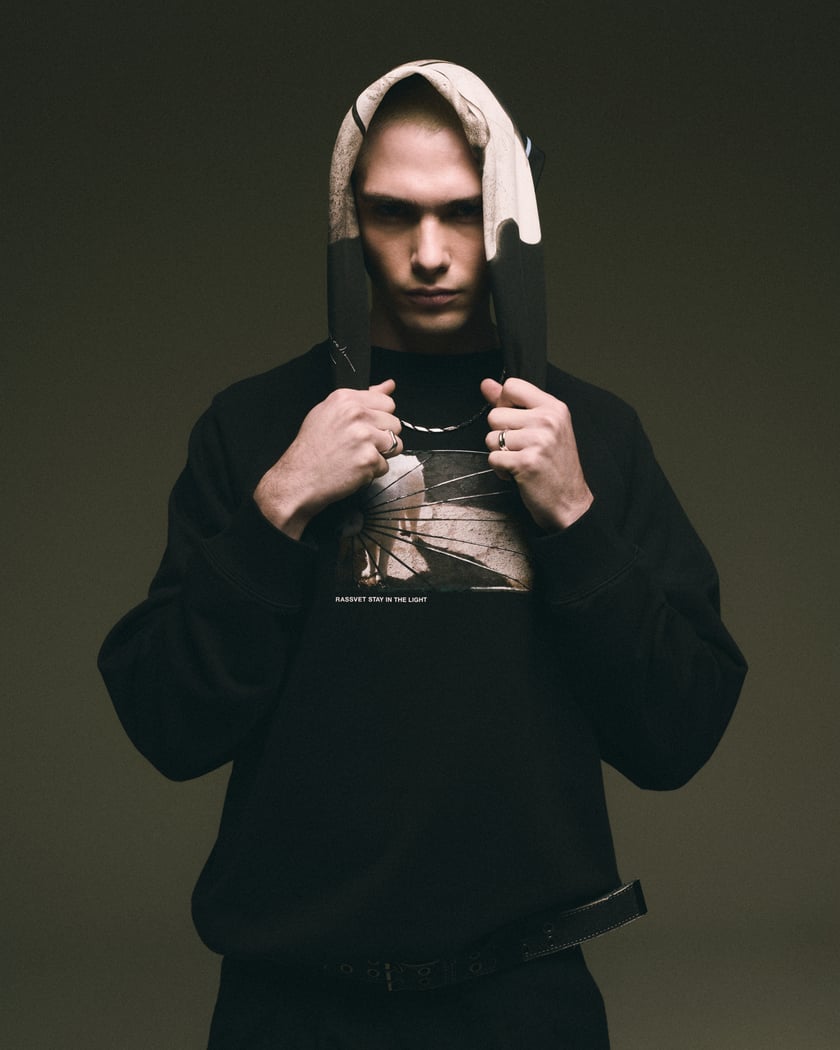 Rassvet Dog Logo Men's Knit Sweatshirt Men's Sweatshirt