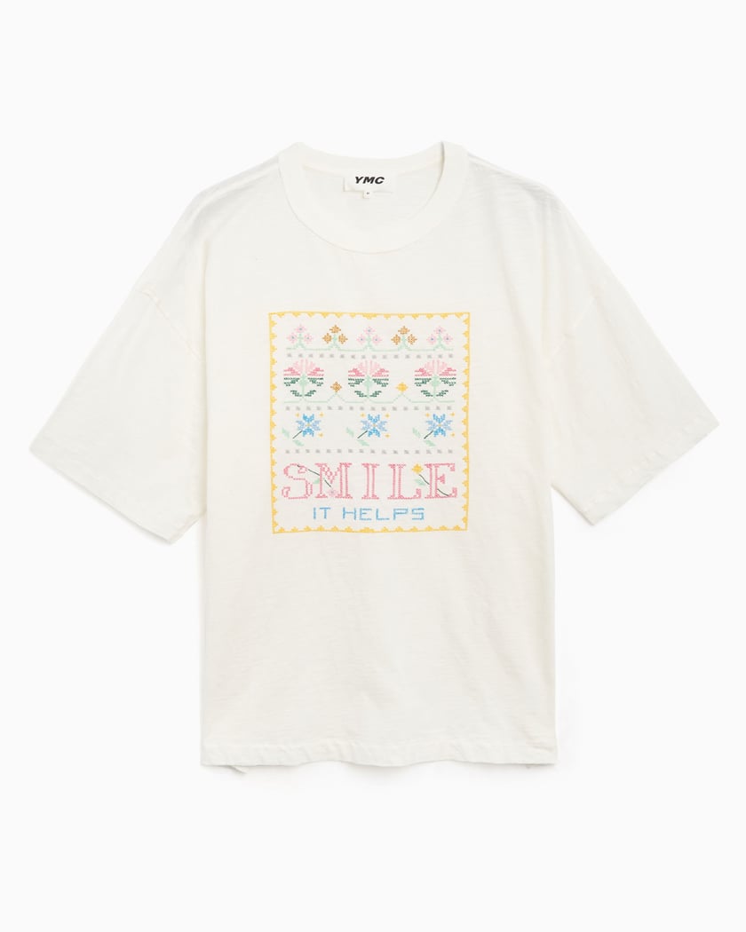 YMC Smile Men's T-Shirt White P6WAJ-WHITE | FOOTDISTRICT