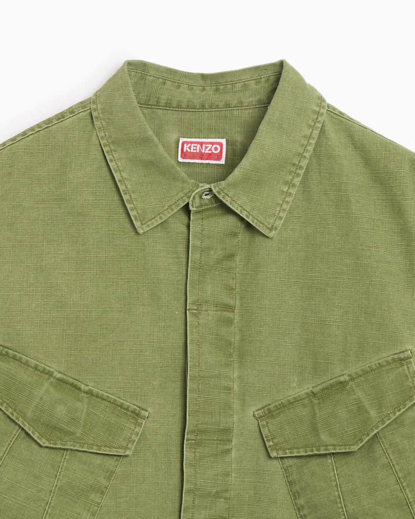 Kenzo Men's Pocket Overshirt Green FF55CH5339GD-48