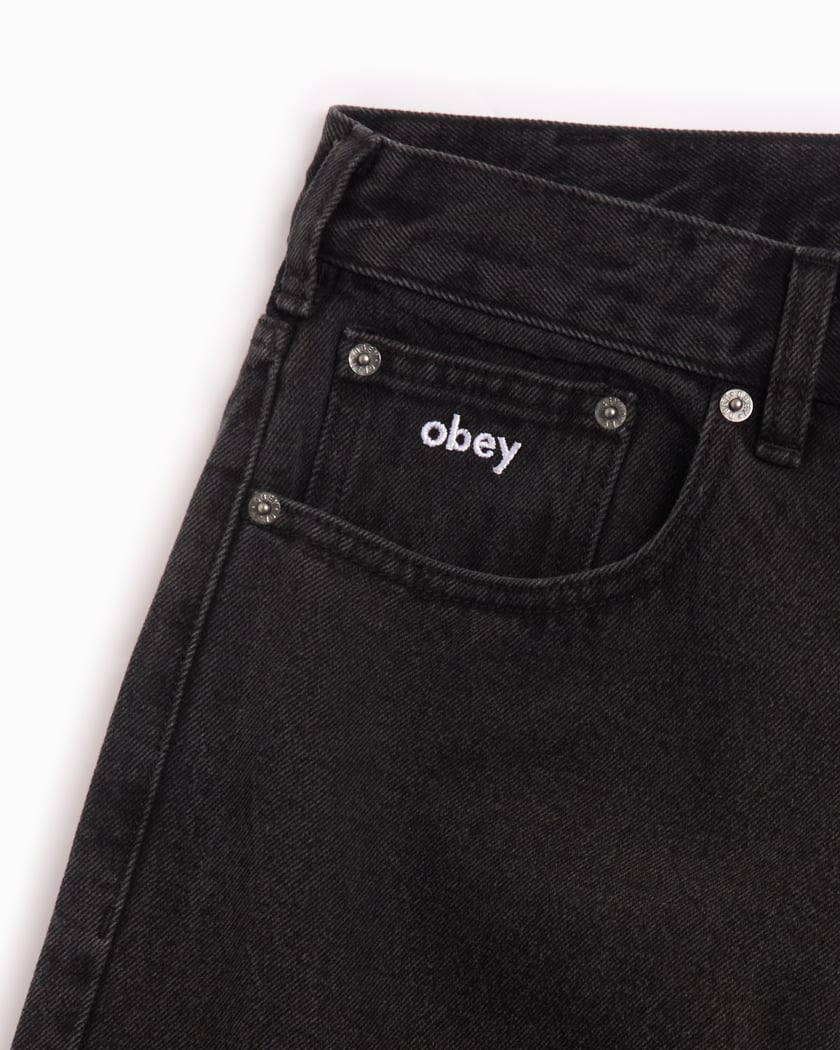 OBEY Clothing Bigwig Men's Baggy Denim Pants Black 142010087
