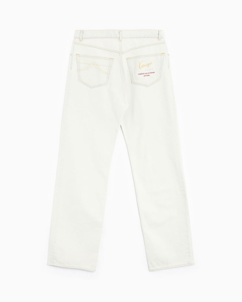Kenzo Suisen Men s Bleached Relax Denim Pants Blanco FD65DP4066A4 DB FOOTDISTRICT