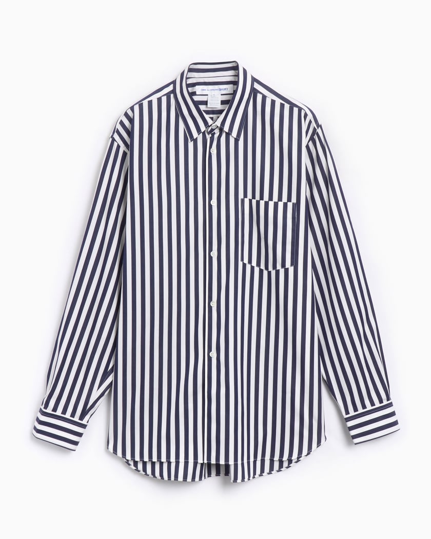 Comme Des Garçons Men's Long Sleeve Shirt Blue FZ-B115-PER