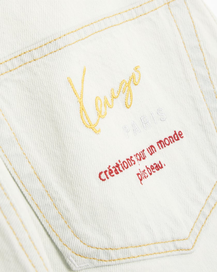 Kenzo Suisen Men's Bleached Relax Denim Pants Men's Jeans Kenzo Suisen Men's Bleached Relax Denim Pants Men's Jeans