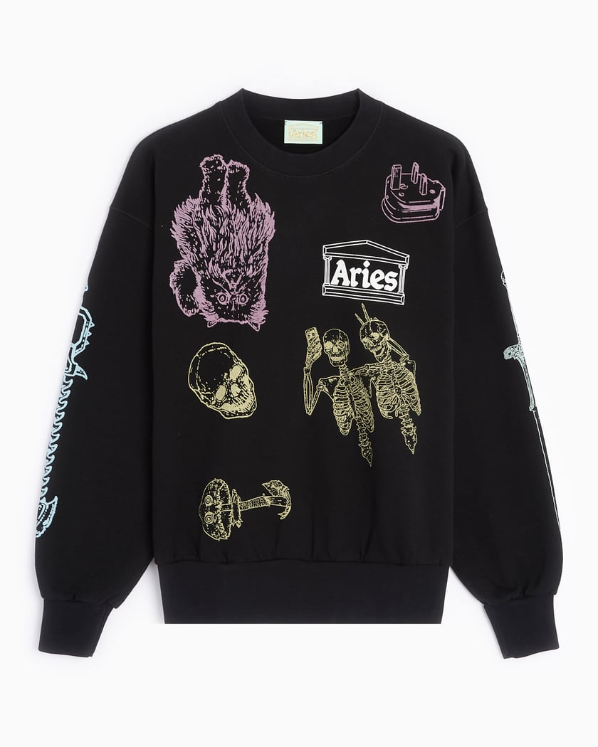 Aries Cybin Unisex Sweatshirt Black FTAR20004 BLK FOOTDISTRICT