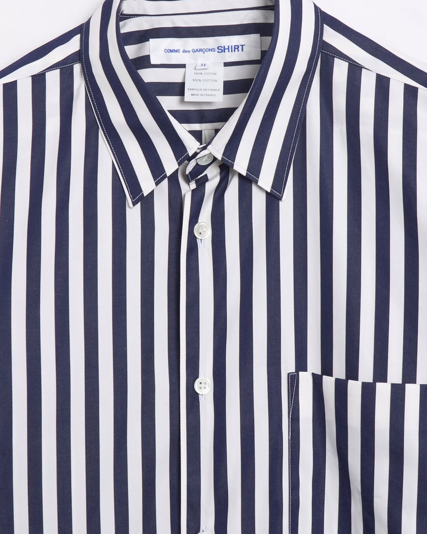 Comme Des Garçons Men's Long Sleeve Shirt Blue FZ-B115-PER