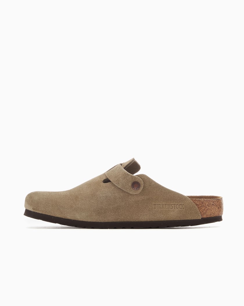 Boston Soft Footbed Suede Leather Taupe – Mackinac Birkenstock