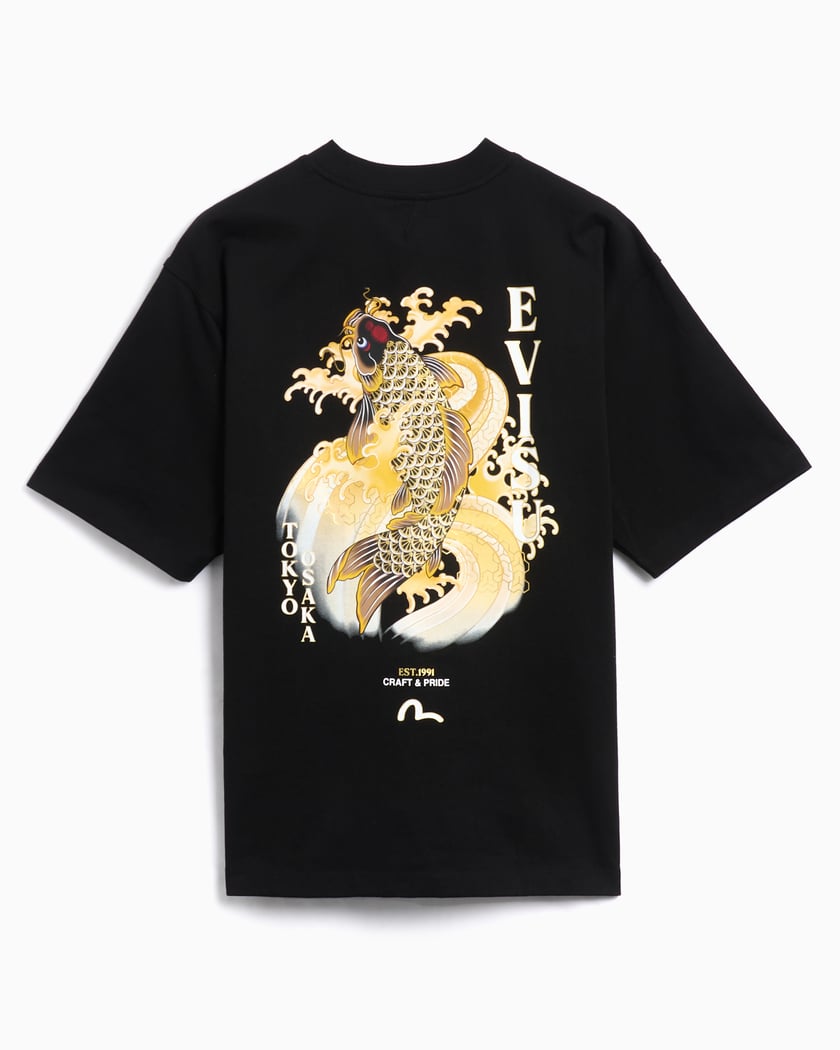 EVISU Seagull Emb & Carp Men's Print T-Shirt