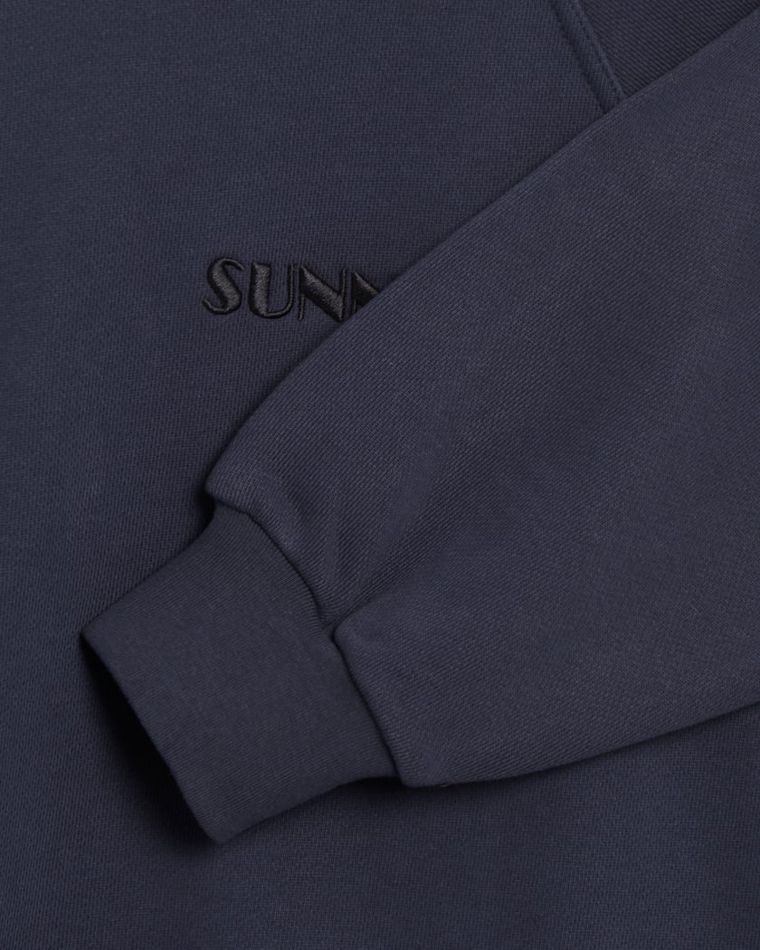 Sunnei Small Logo Embroidered Unisex Hoodie Blue PRTWXJER008