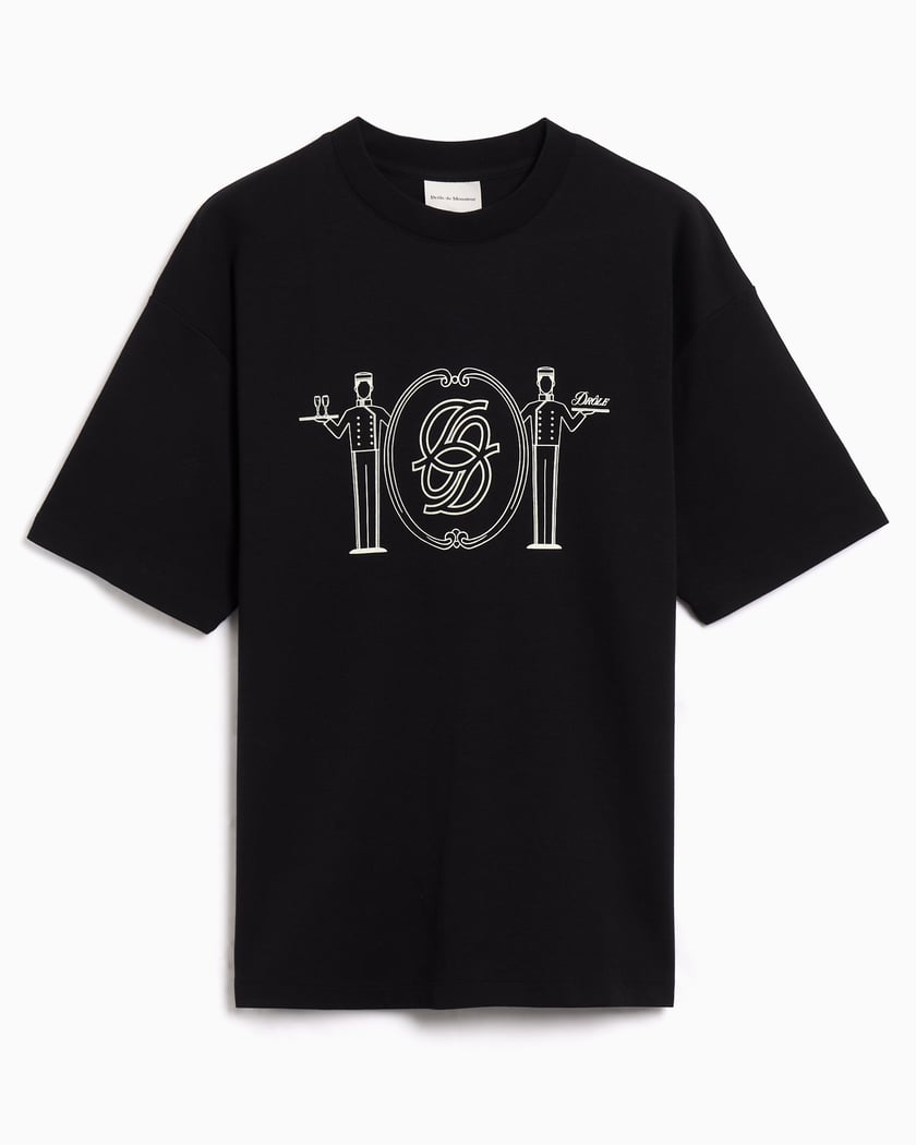 Drole De Monsieur HTS259CO134OW 関税送料込 Drôle de Monsieur Room Service Relaxed Men's T-Shirt Black