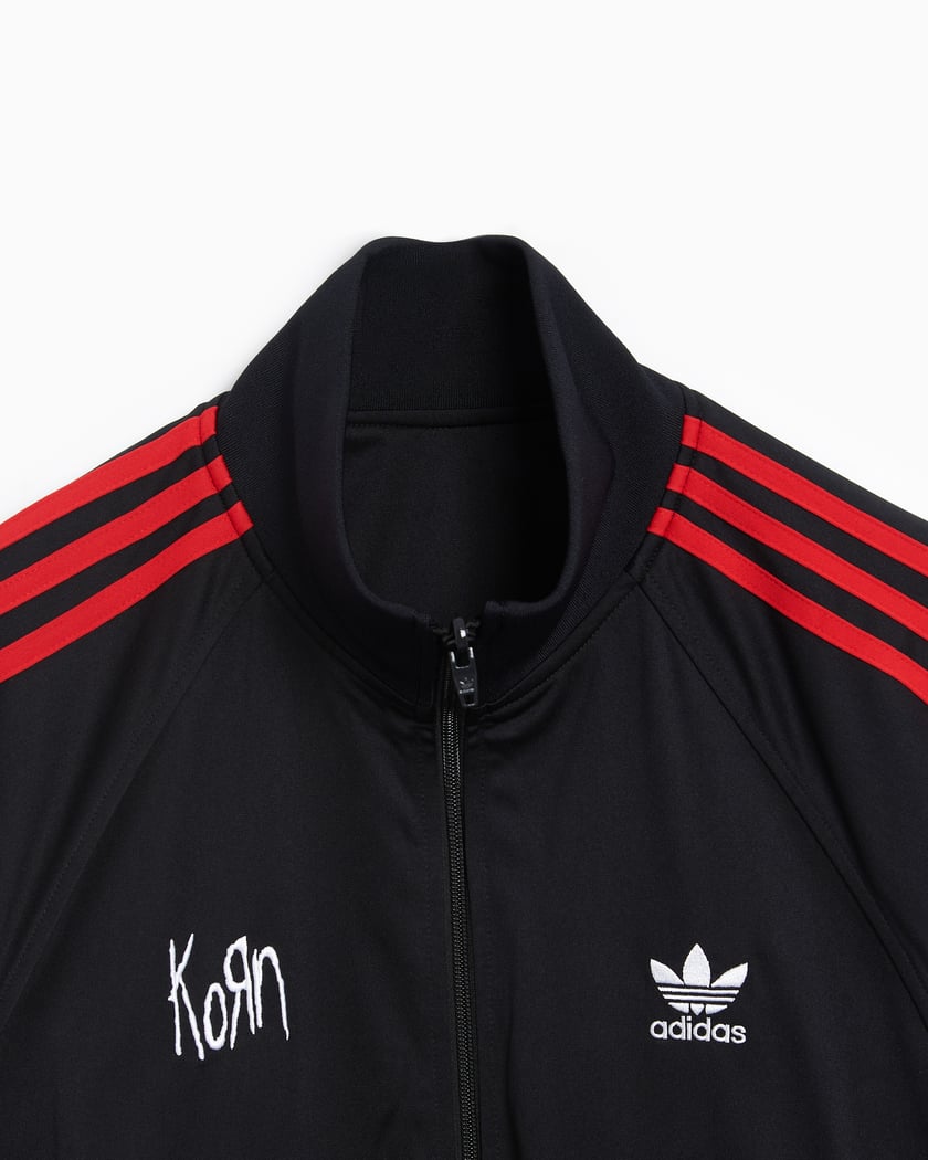 Adidas superstar jacket black red best sale