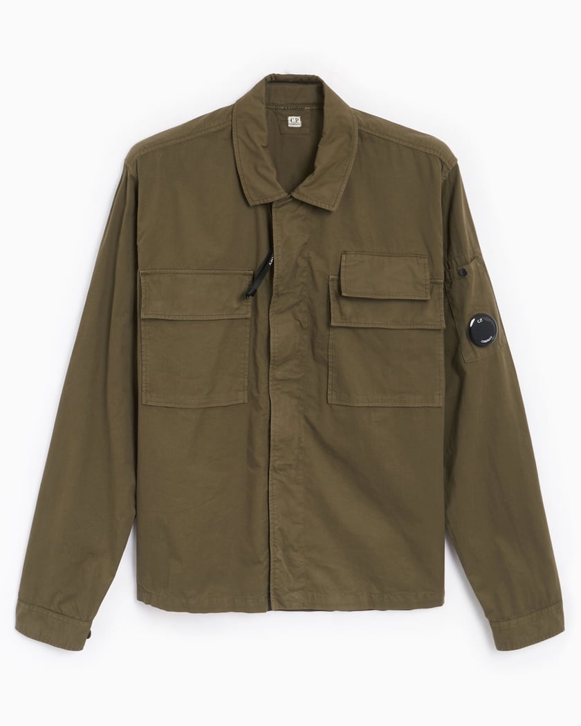 CP Company Men's Gabardine Shirt Green 16CMSH121A002824G-683| Buy