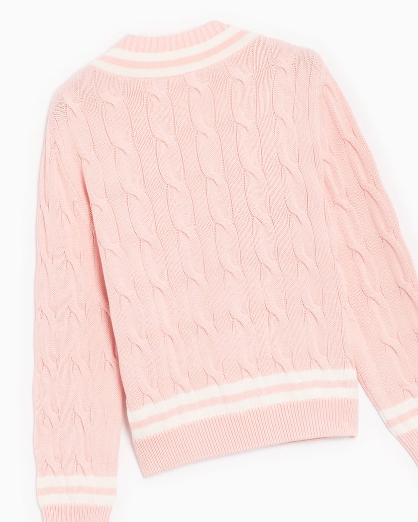 Sporty & Rich x Prince SRC Unisex Cableknit Sweater Pink