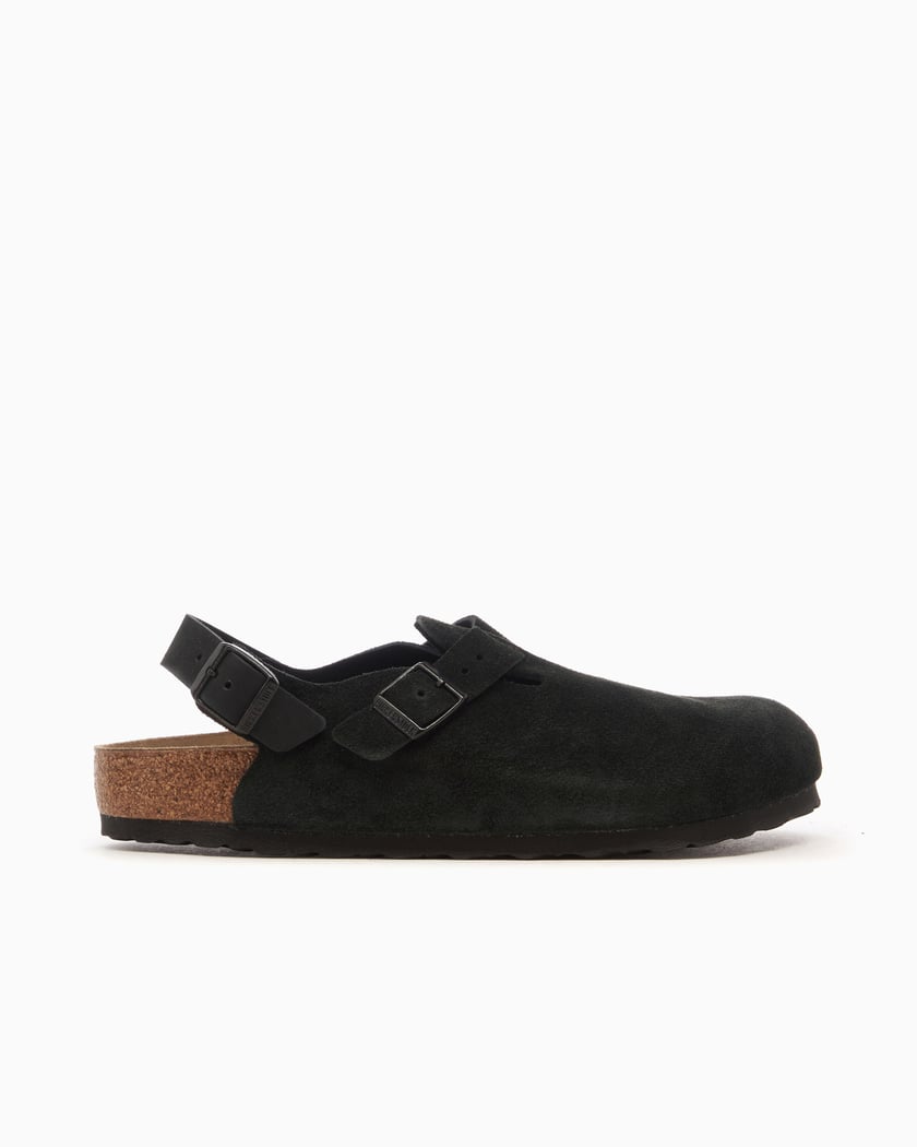 BIRKENSTOCK Tokio II Suede Suede Leather Regular Black 1028337 FOOTDISTRICT