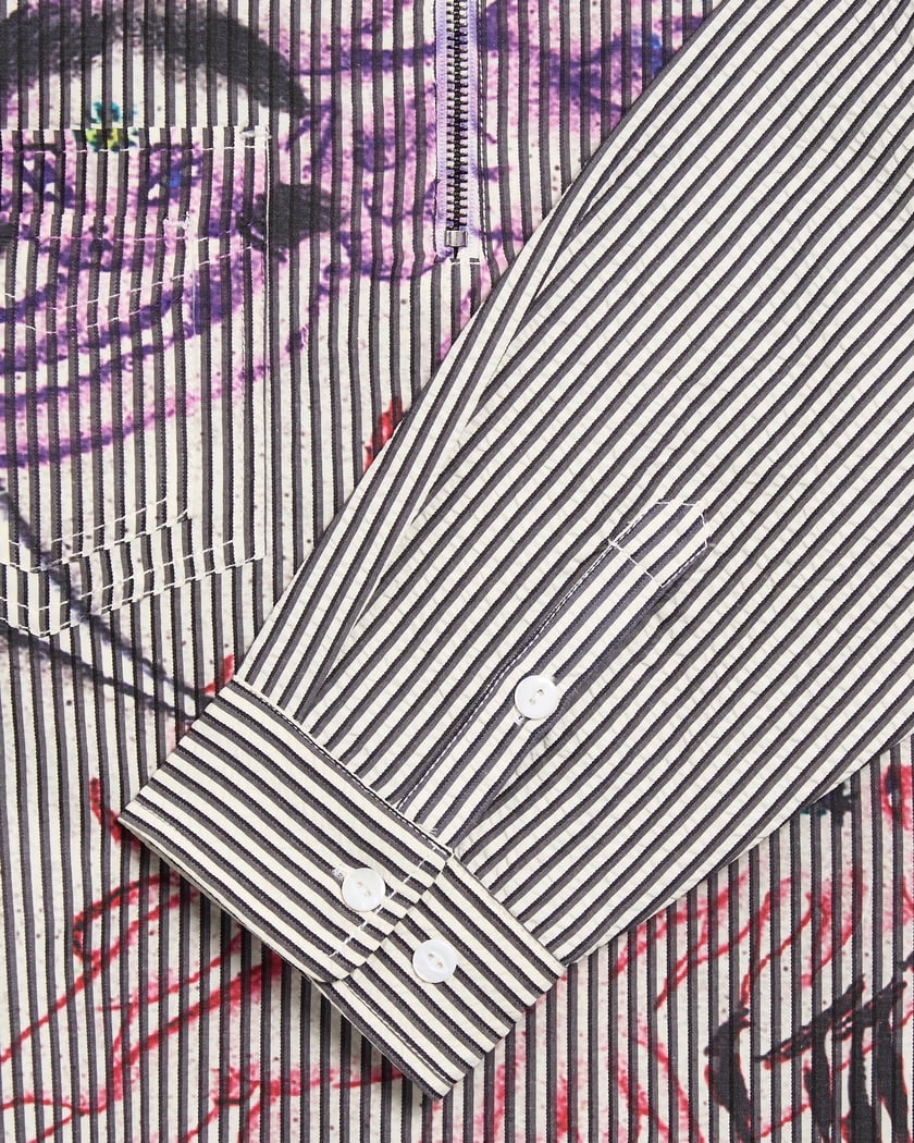 Brain Dead Angel Graphic Half Zipper Men's Shirt Multi