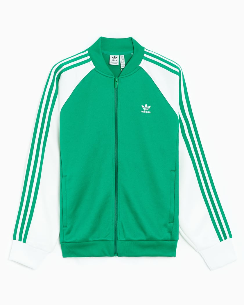 adidas Originals SST Women s Track Jacket Green White IK0421 FOOTDISTRICT