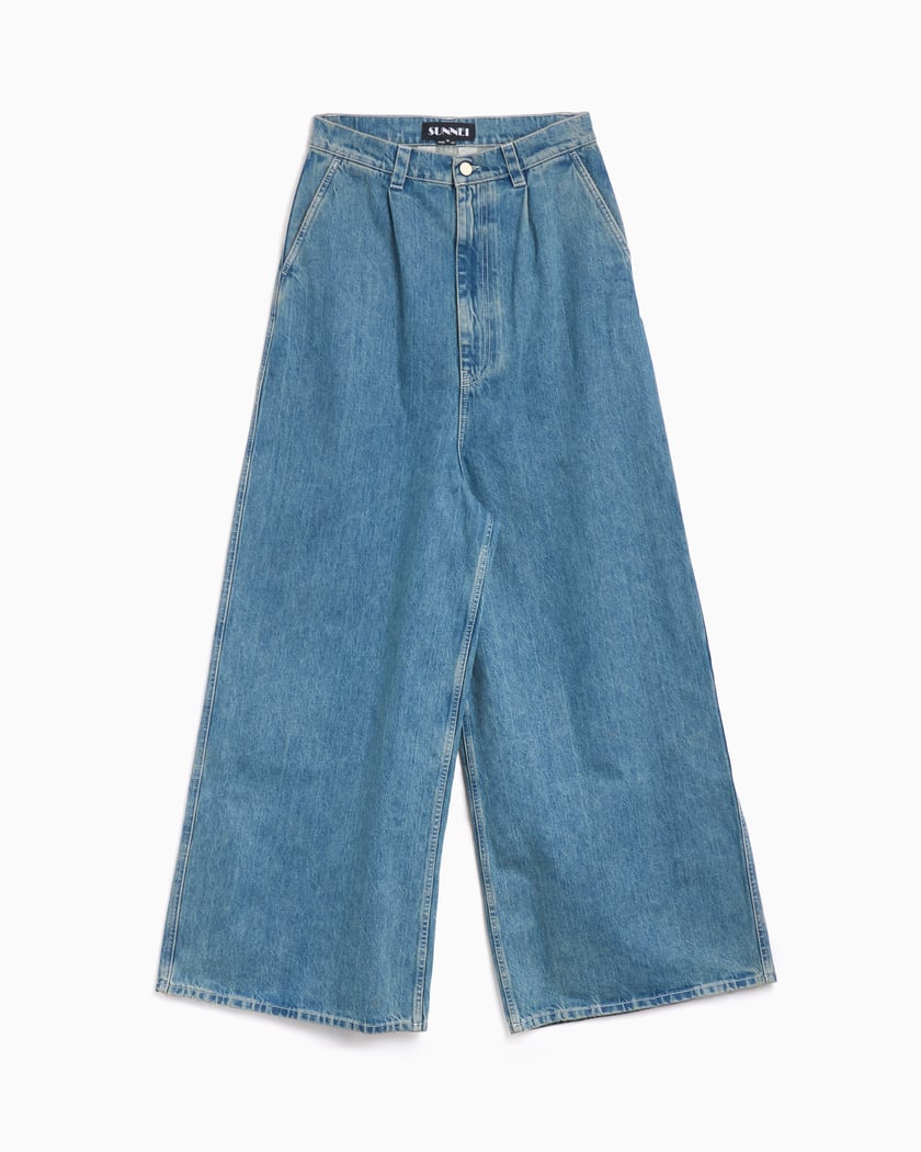 Sunnei Extra Over Unisex Pants Blue RTWXBOT013-DEN015-8072 | FOOTDISTRICT