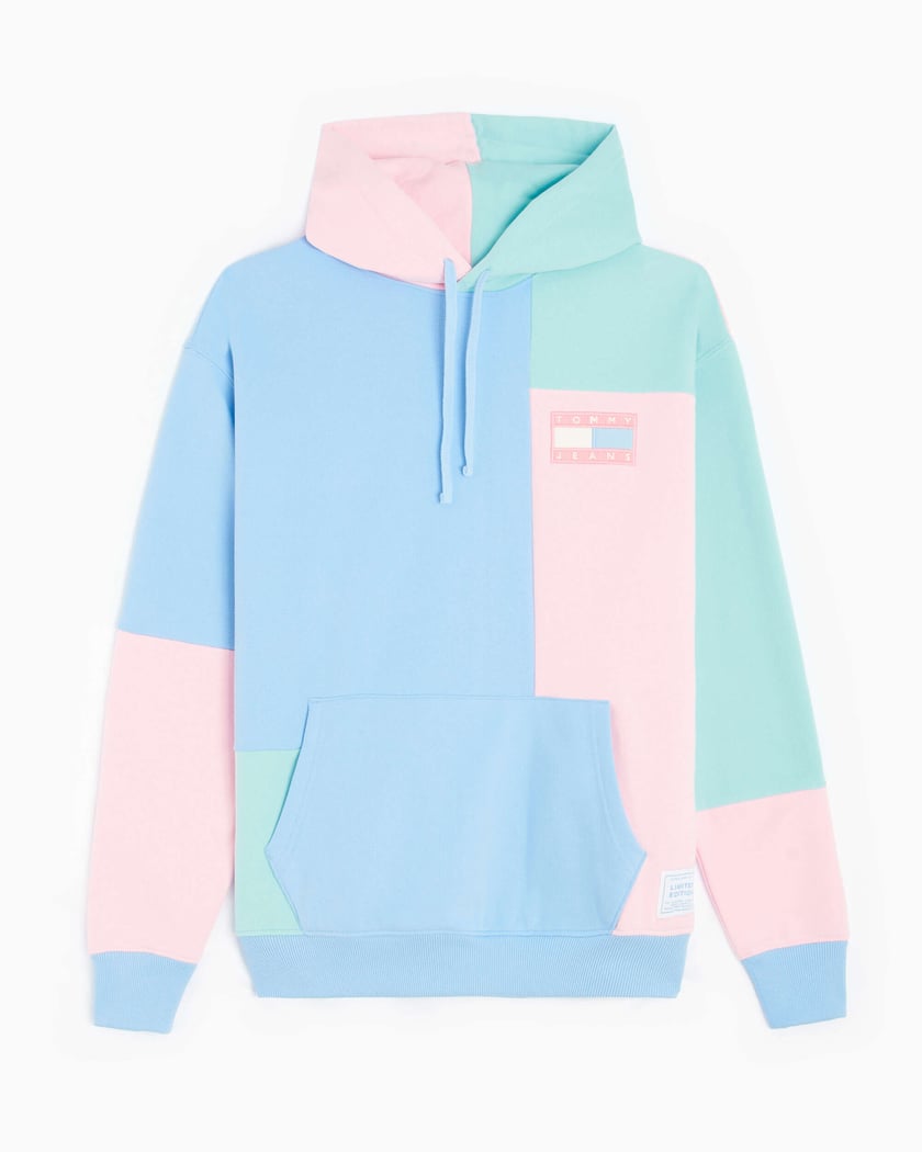 Tommy Jeans Pastel Colour Blocked Men s Hoody Azul DM0DM11840C1T