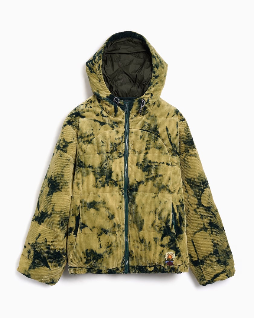 Brain Dead Bleach Dyed Dimension Men's Down Jacket Tie-Dye, Yellow