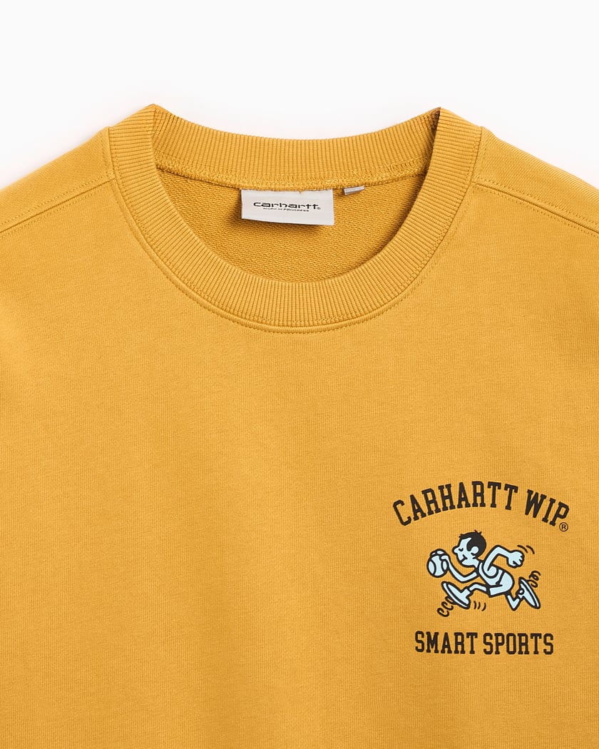 Carhartt WIP Smart Sports Men s Sweatshirt Yellow I033239 1ZEXX FOOTDISTRICT