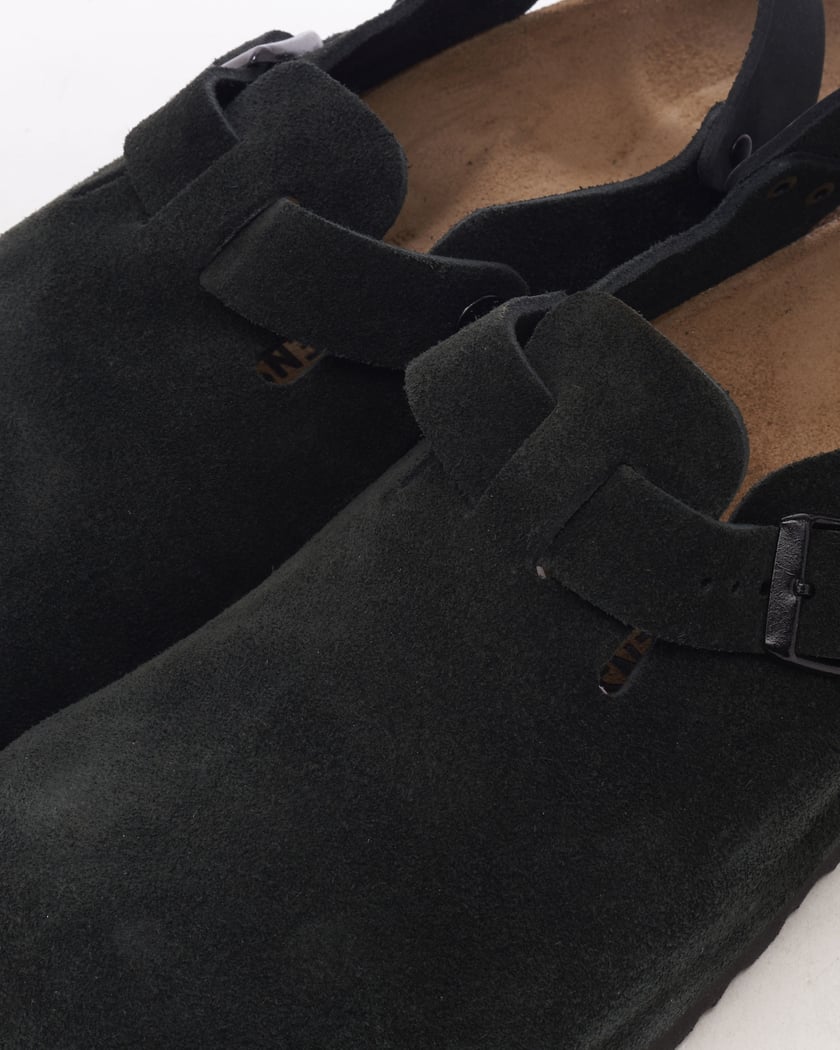 Black suede birkenstock clogs outlet