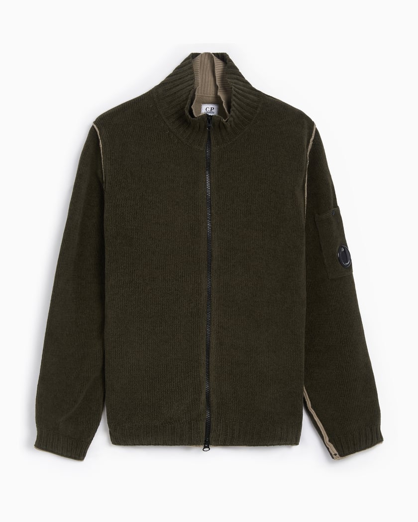 CP Company Men s Knit Cardigan Vert 17CMKN189A110190G 674 FOOTDISTRICT