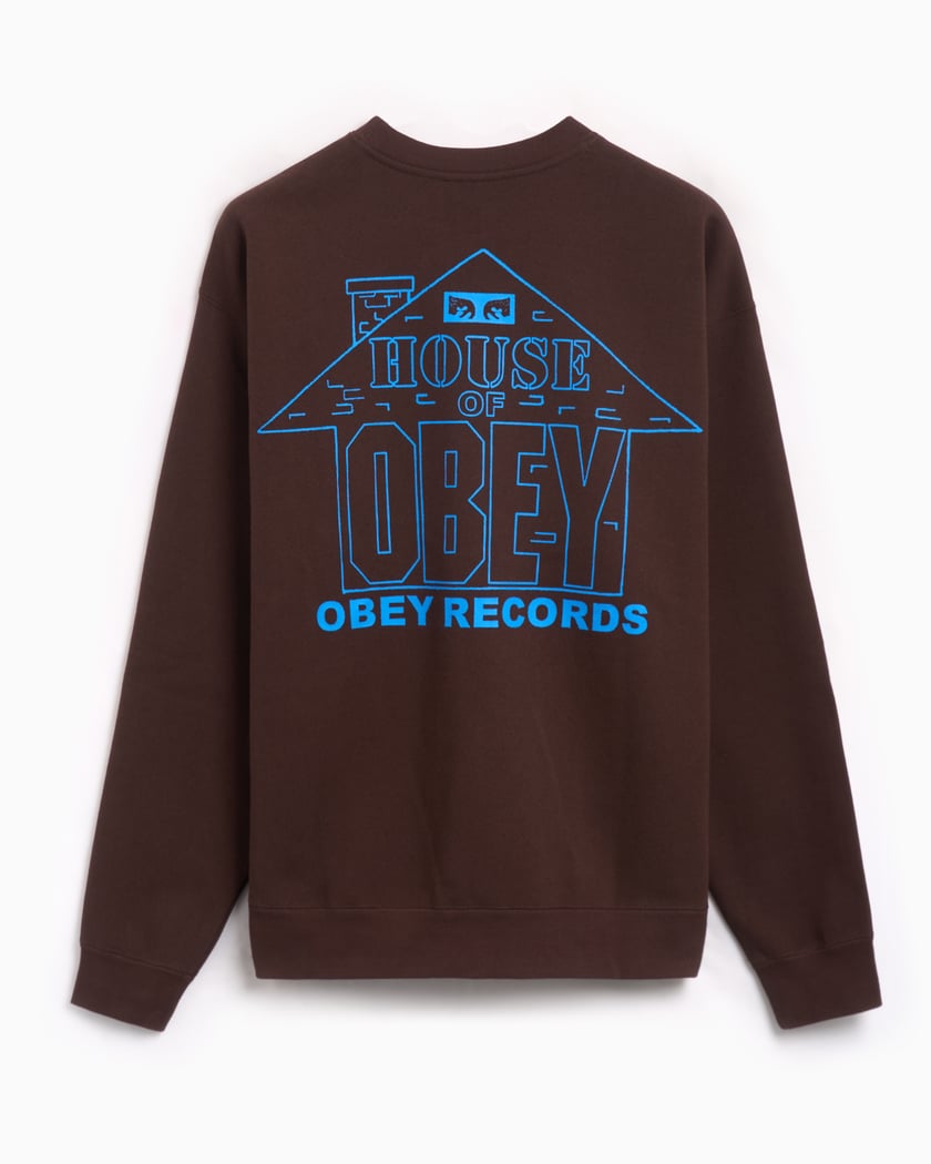 OBEY Clothing House Of Obey Records Men s Sweatshirt Brown 112863922 JVA FOOTDISTRICT