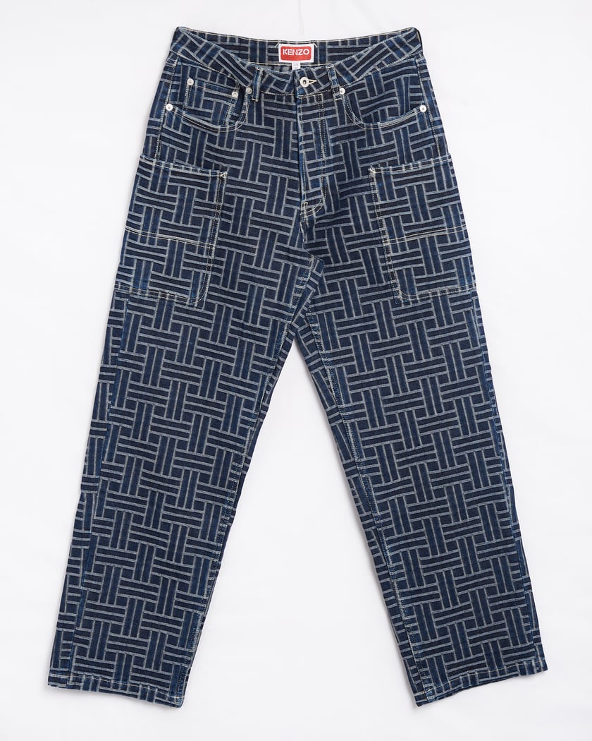 Kenzo Weave Men s Denim Pants Blue FE65DP4086J2 DD FOOTDISTRICT