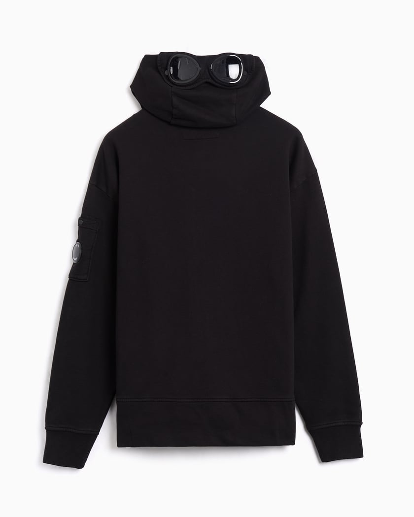 CP Company Google Boxy Men's Zip-Up Sweatshirt Black