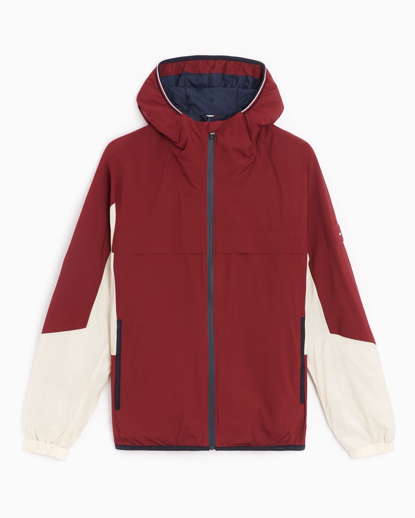 Tommy Hilfiger Tech Colorblock Men s Hooded Jacket Rouge