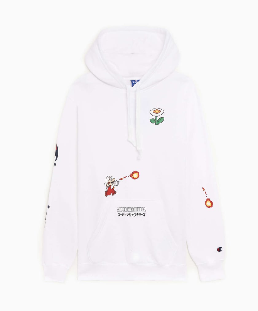 Sudadera con Capucha Champion x Super Mario Bros Unisex Blanco