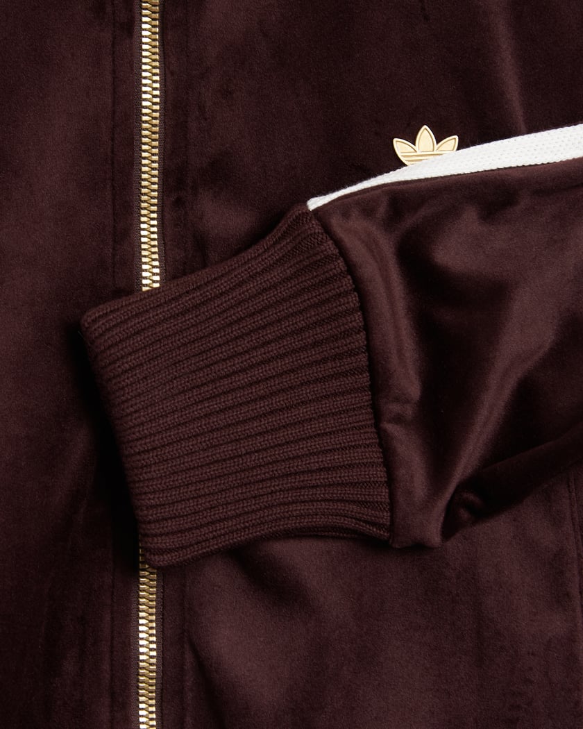 adidas Originals Women s Velvet Track Jacket Burgundy IX1059 FOOTDISTRICT