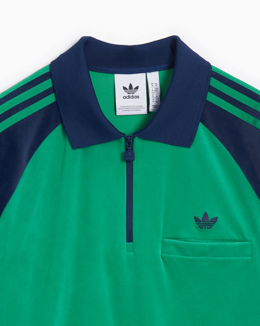 adidas Originals Men s Velour Polo Verde JN5981 FOOTDISTRICT