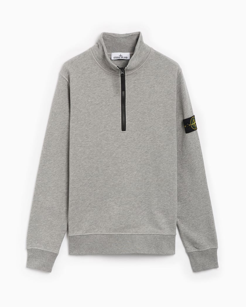 Stone Island Men s Half Zip Sweatshirt Gray 801561951 A0M64 FOOTDISTRICT