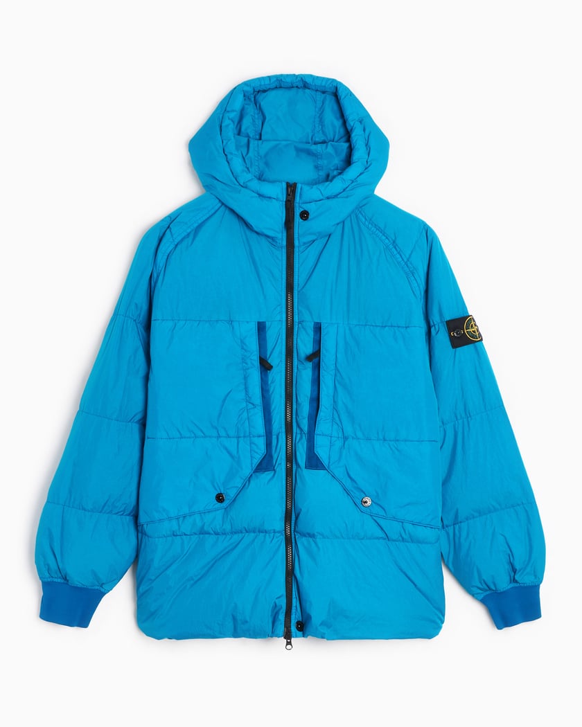 Mens blue stone island jacket clearance